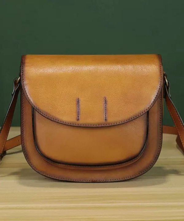 Casual Multicolour Orange Tie Dye Calf Leather Satchel Handbag For Cheap - Image 4